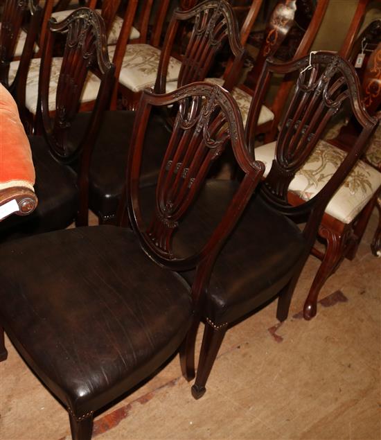 Set of six Hepplewhite style mahogany dining chairs(-)